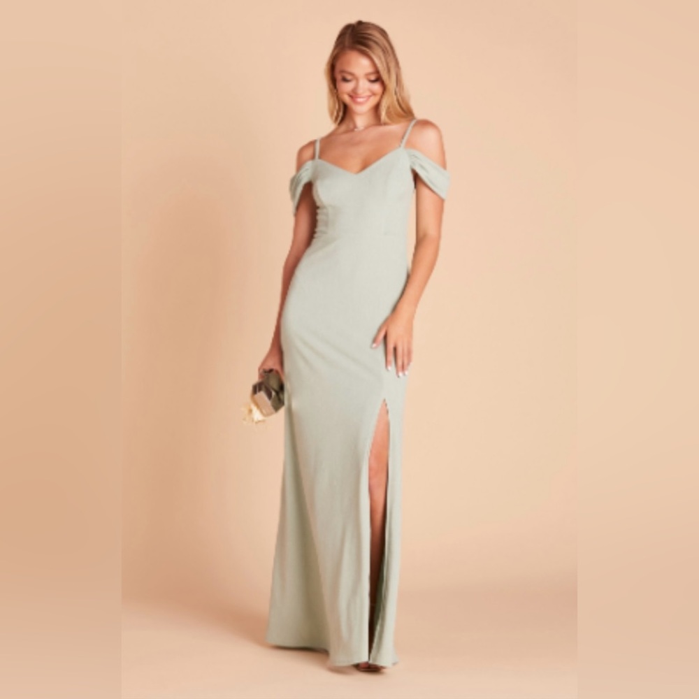 Small, Sage, bridesmaid dress.